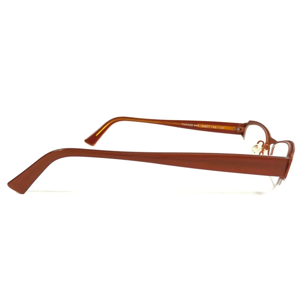 Jean Lafont Eyeglasses Frames TOPAZE 945 Brown Orange Cat Eye Half Rim 50-17-140